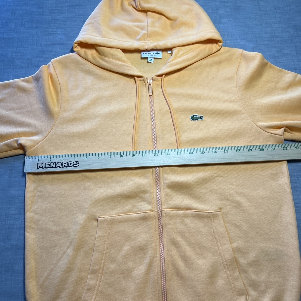 Lacoste Full Zip Hoodie Jacket Classic Fit Men's Size Medium Peach Orange - Picture 2 of 8